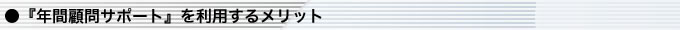 「年間顧問サポート」を利用するメリット
