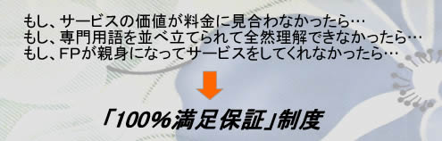 100％満足保証